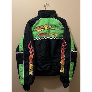 Team Arctic Cat Race Jacket Sno Pro Coat Rare Black Lime Green Spellout Mens MED